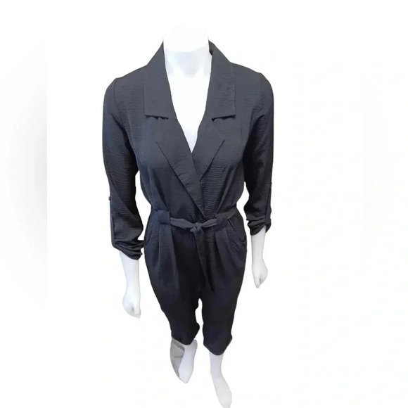 River Island Black Capri Jumpsuit Size 6 - Picture 3 of 11